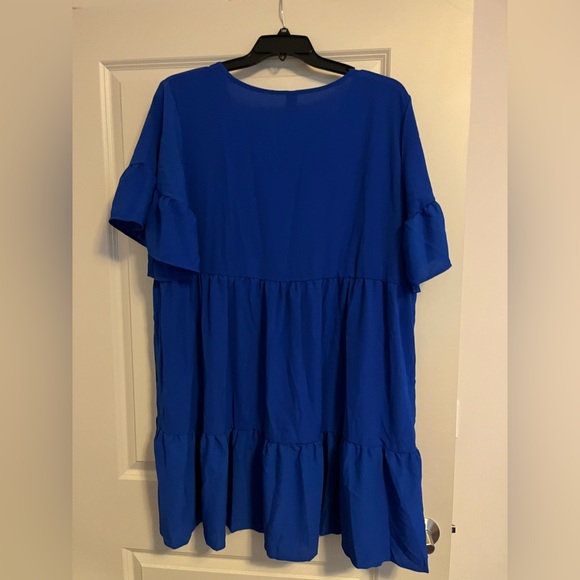 Bright Blue Ruffle Dress - Picture 2 of 2